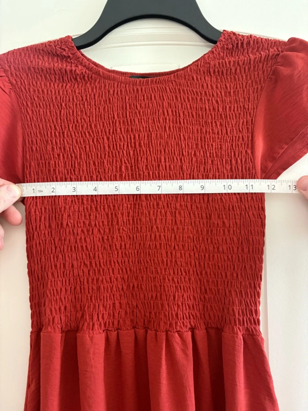 Women’s Blush Red Maxi Dress with Smocked Bodice Size XS - Picture 4 of 6